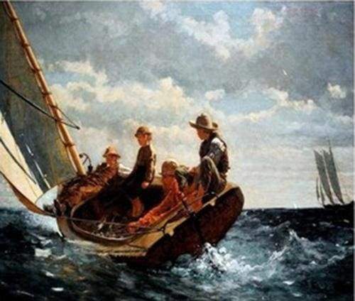 Malen nach Zahlen fŸr Erwachsene |ÊKinder auf einem Segelboot | Figured'Art