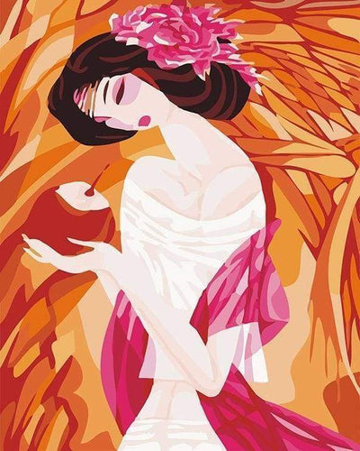 Malen nach Zahlen fŸr Erwachsene |ÊAsiatische Frau | Figured'Art