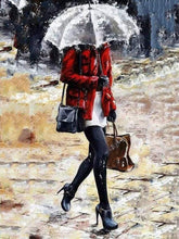 Laden Sie das Bild in den Galerie-Viewer, Malen nach Zahlen fŸr Erwachsene |ÊFrau zu Fuß im Regen | Figured&#39;Art