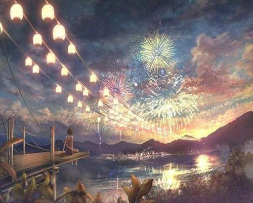 Malen nach Zahlen Erwachsene Feuerwerk Figured'Art