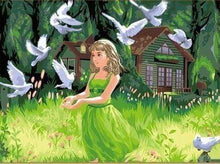 Laden Sie das Bild in den Galerie-Viewer, Malen nach Zahlen fŸr Erwachsene |ÊKleines Mädchen mit Vogelfutter | Figured&#39;Art