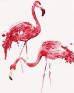 Malen nach Zahlen fŸr Erwachsene |ÊRosarote Flamingos | Figured'Art