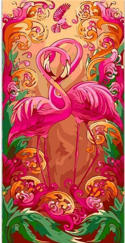 Malen nach Zahlen fŸr Erwachsene |ÊFlamingopaar | Figured'Art