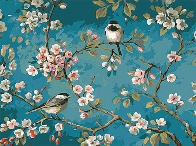 Malen nach Zahlen fŸr Erwachsene |ÊBlumen und Vögel 2 | Figured'Art