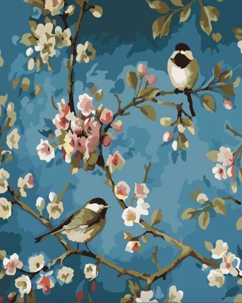 Malen nach Zahlen fŸr Erwachsene |ÊBlumen und Vögel | Figured'Art