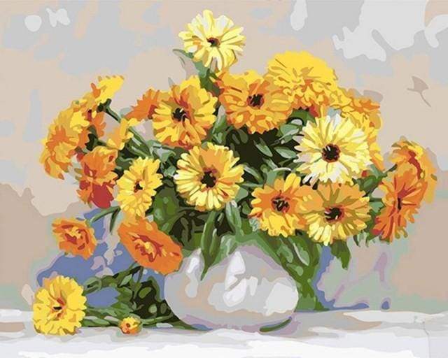 Malen nach Zahlen fŸr Erwachsene |ÊGelbe Blüten | Figured'Art