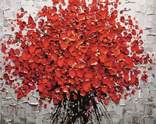 Laden Sie das Bild in den Galerie-Viewer, Malen nach Zahlen fŸr Erwachsene |ÊAbstrakte rote Blumen | Figured&#39;Art