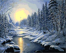 Laden Sie das Bild in den Galerie-Viewer, Malen nach Zahlen fŸr Erwachsene |ÊVerschneiter Wald | Figured&#39;Art