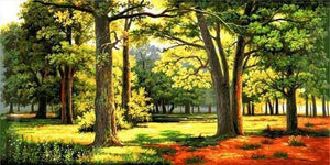 Malen nach Zahlen fŸr Erwachsene |ÊSonniger Wald | Figured'Art
