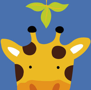 Malen nach Zahlen für Kinder | Giraffe mit Blatt | Figured'Art