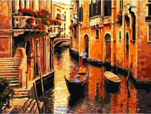 Malen nach Zahlen fŸr Erwachsene |ÊGondeln in Venedig | Figured'Art