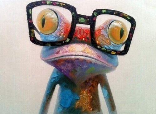 Malen nach Zahlen fŸr Erwachsene |ÊFrosch und Brillen | Figured'Art