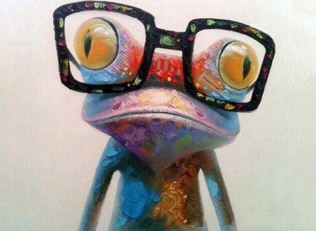 Malen nach Zahlen fŸr Erwachsene |ÊFrosch und Brillen | Figured'Art