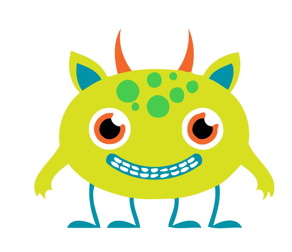 Malen nach Zahlen für Kinder | Grünes Monster mit vier Beinen | Figured'Art