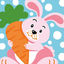 Laden Sie das Bild in den Galerie-Viewer, Malen nach Zahlen für Kinder | Hase mit Karotte | Figured&#39;Art