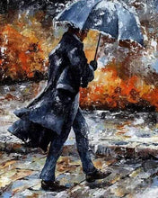 Laden Sie das Bild in den Galerie-Viewer, Malen nach Zahlen fŸr Erwachsene |ÊMann zu Fuß im Regen | Figured&#39;Art