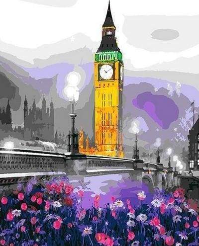 Malen nach Zahlen fŸr Erwachsene |ÊGarten in der Nähe von Big Ben | Figured'Art