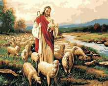 Laden Sie das Bild in den Galerie-Viewer, Malen nach Zahlen fŸr Erwachsene |ÊJesus Christus und seine Herde | Figured&#39;Art