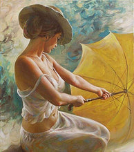 Laden Sie das Bild in den Galerie-Viewer, Malen nach Zahlen fŸr Erwachsene |ÊJunge Frau mit Regenschirm | Figured&#39;Art