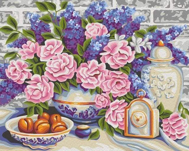 Malen nach Zahlen fŸr Erwachsene |ÊSchöne Vase in der Küche | Figured'Art