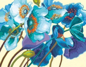 Malen nach Zahlen fŸr Erwachsene |ÊSchöne blaue Blumen | Figured'Art