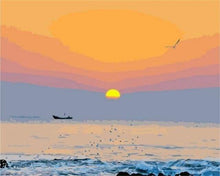 Laden Sie das Bild in den Galerie-Viewer, Malen nach Zahlen fŸr Erwachsene |ÊSonnenuntergang am Meer | Figured&#39;Art