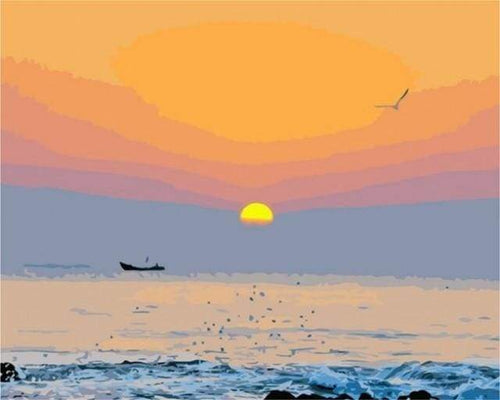 Malen nach Zahlen fŸr Erwachsene |ÊSonnenuntergang am Meer | Figured'Art