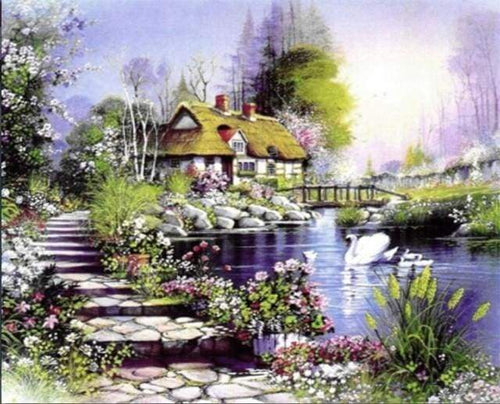 Malen nach Zahlen fŸr Erwachsene |ÊDas Haus am See | Figured'Art