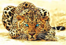 Laden Sie das Bild in den Galerie-Viewer, Malen nach Zahlen fŸr Erwachsene |ÊPanther mit blauen Augen | Figured&#39;Art