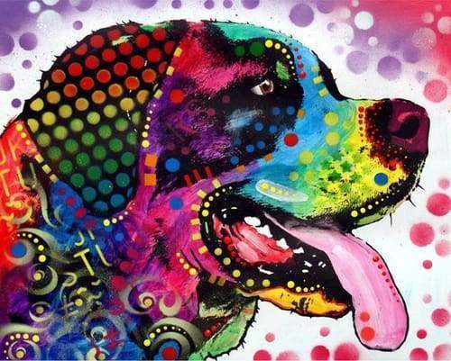 Malen nach Zahlen fŸr Erwachsene |ÊLabrador Pop Art | Figured'Art