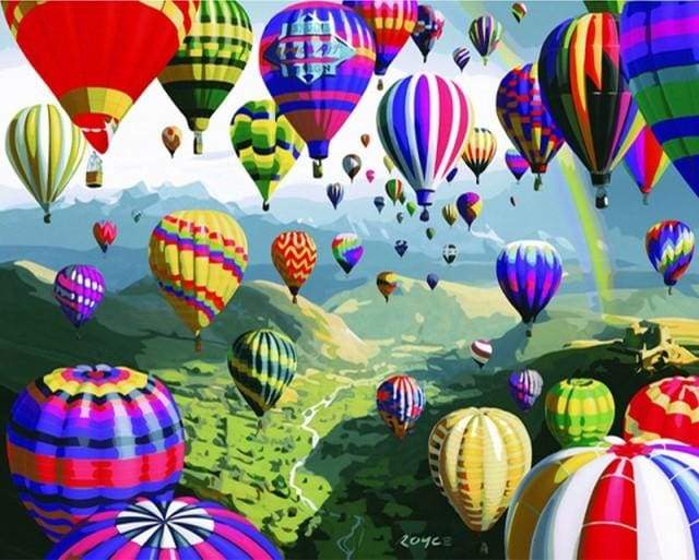 Malen nach Zahlen fŸr Erwachsene |ÊHeißluftballons | Figured'Art