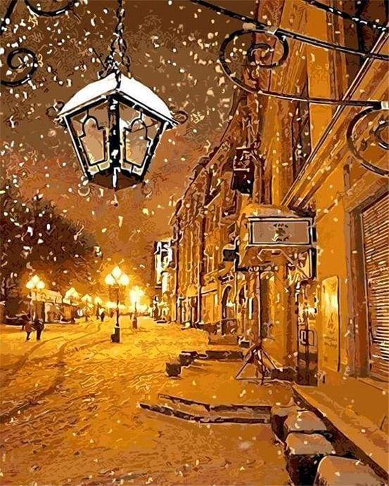 Malen nach Zahlen – Laterne im Schnee – Figured'Art