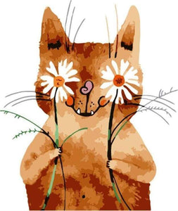 Malen nach Zahlen fŸr Erwachsene |ÊKatze und die Gänseblümchen | Figured'Art