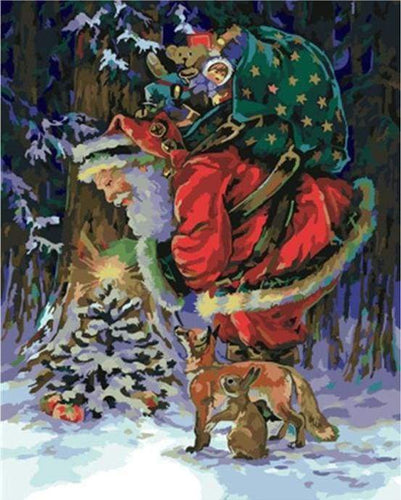 Malen nach Zahlen fŸr Erwachsene |ÊWeihnachtsmann mit Geschenken | Figured'Art