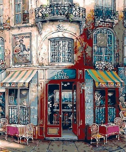 Malen nach Zahlen fŸr Erwachsene |ÊDas kleine Bistro | Figured'Art