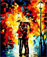 Laden Sie das Bild in den Galerie-Viewer, Malen nach Zahlen fŸr Erwachsene |ÊLeonid Afremov Kuss im Regen | Figured&#39;Art