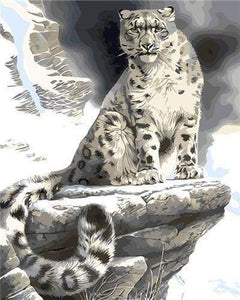Malen nach Zahlen fŸr Erwachsene |ÊLeopard auf dem Berg | Figured'Art