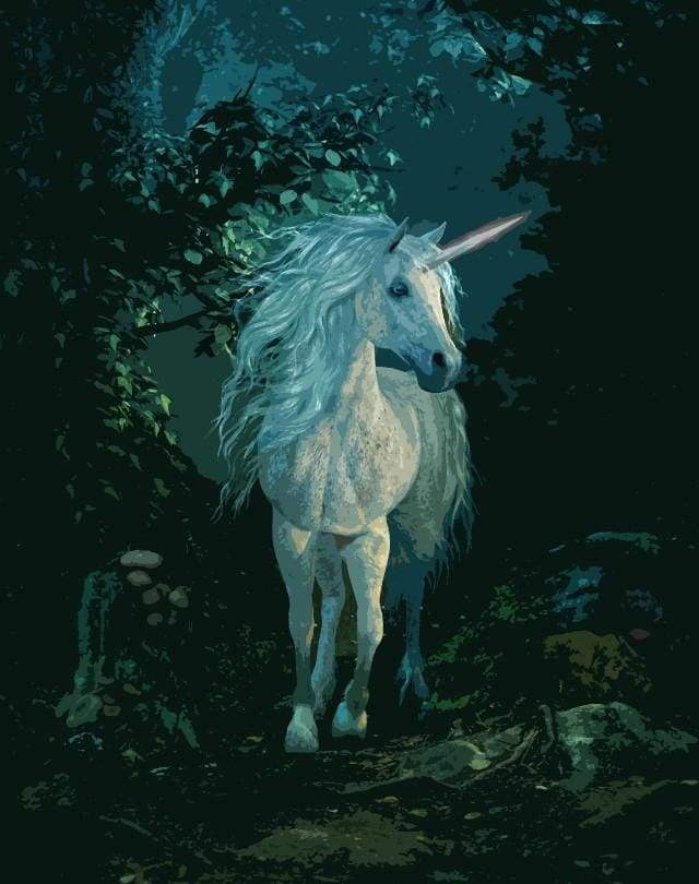 Malen nach Zahlen fŸr Erwachsene |ÊWeißes Einhorn | Figured'Art