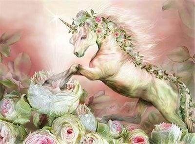 Malen nach Zahlen fŸr Erwachsene |ÊEinhorn in den Blumen | Figured'Art