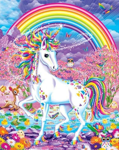 Malen nach Zahlen fŸr Erwachsene |ÊEinhorn und Regenbogen | Figured'Art