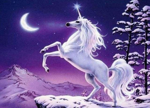 Malen nach Zahlen fŸr Erwachsene |ÊEinhorn und Mondstrahl | Figured'Art