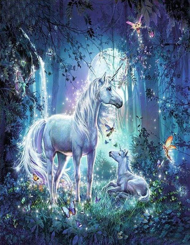 Malen nach Zahlen fŸr Erwachsene |ÊEinhorn und sein Junge | Figured'Art