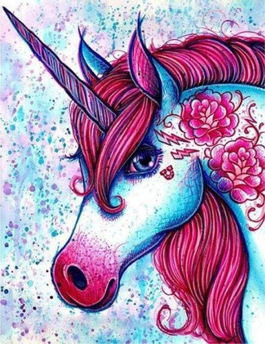 Einhorn rot und blau