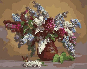 Malen nach Zahlen fŸr Erwachsene |ÊFlieder in einer Vase | Figured'Art