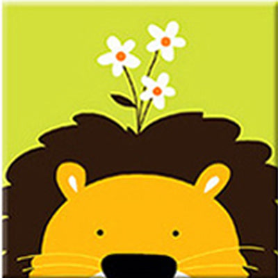 Malen nach Zahlen für Kinder | Löwe mit Blume | Figured'Art