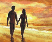 Laden Sie das Bild in den Galerie-Viewer, Malen nach Zahlen fŸr Erwachsene |ÊHand in Hand am Strand | Figured&#39;Art