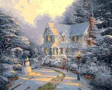 Laden Sie das Bild in den Galerie-Viewer, Malen nach Zahlen fŸr Erwachsene |ÊHaus und Schneemann | Figured&#39;Art