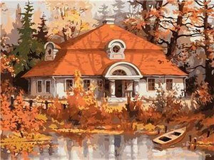 Malen nach Zahlen fŸr Erwachsene |ÊHaus am Ufer | Figured'Art