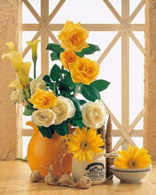 Laden Sie das Bild in den Galerie-Viewer, Malen nach Zahlen fŸr Erwachsene |ÊGänseblümchen und Rosen | Figured&#39;Art
