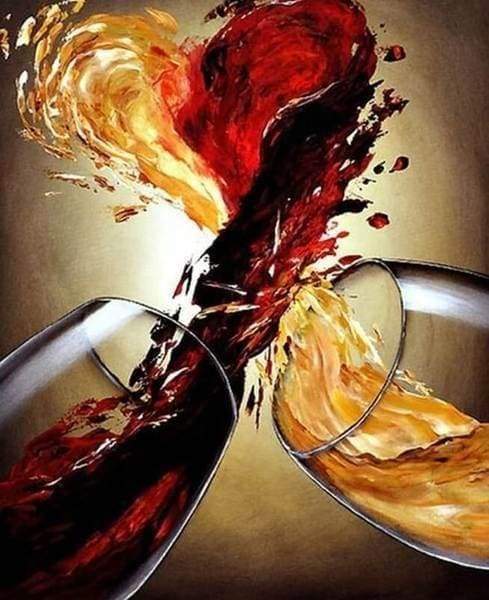 Malen nach Zahlen fŸr Erwachsene |ÊRot- und Weißwein | Figured'Art